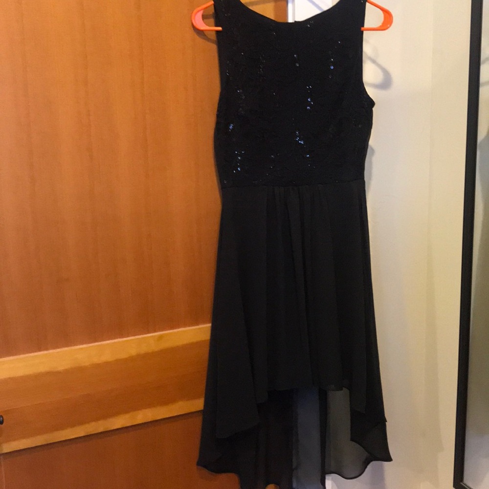 Black sequin lace dress